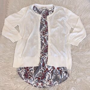 Cardigan and Pattered Top | Bundle